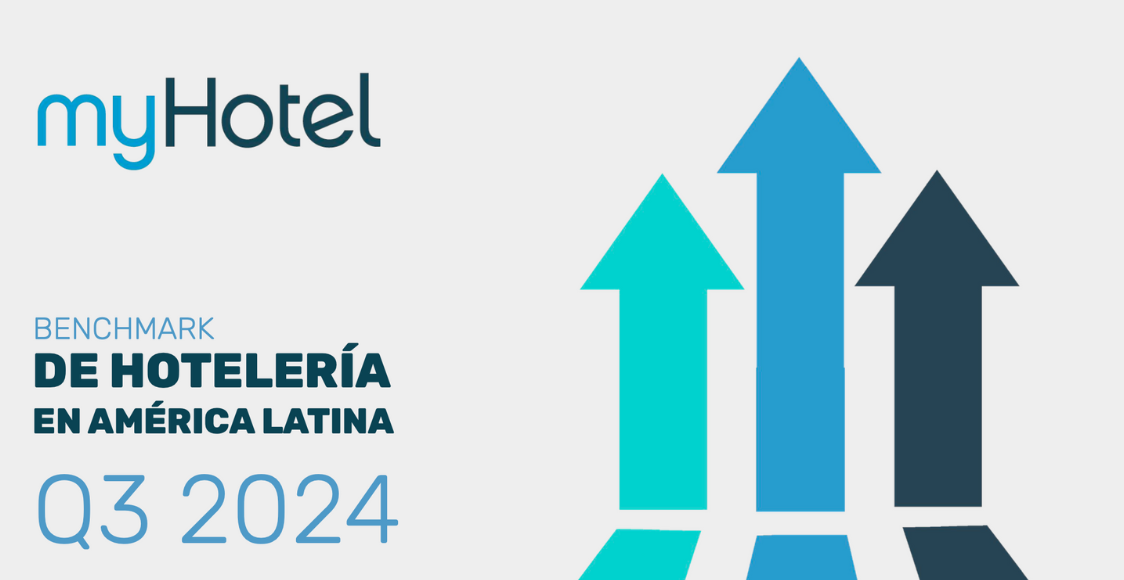 Gráfico comparativo de benchmarks de hotelería mostrando el desempeño de hoteles en América Latina durante los tres trimestres del año 2024