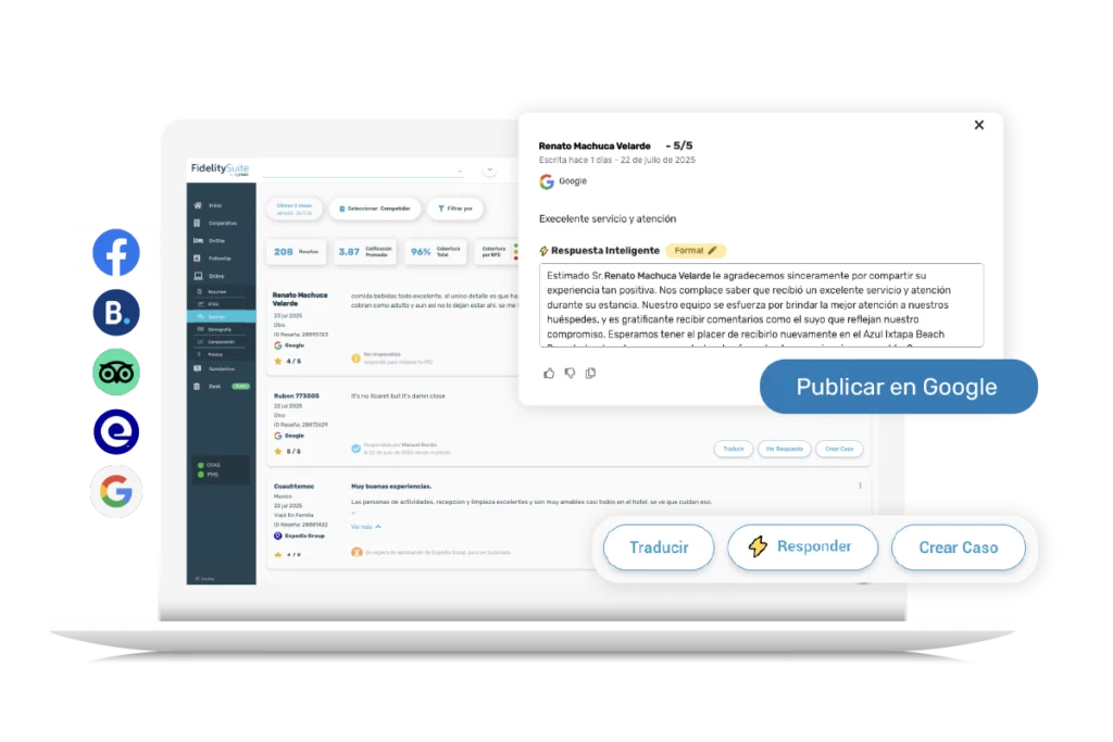 Plataforma con inteligencia artificial para gestionar la Reputación Online de mis hoteles