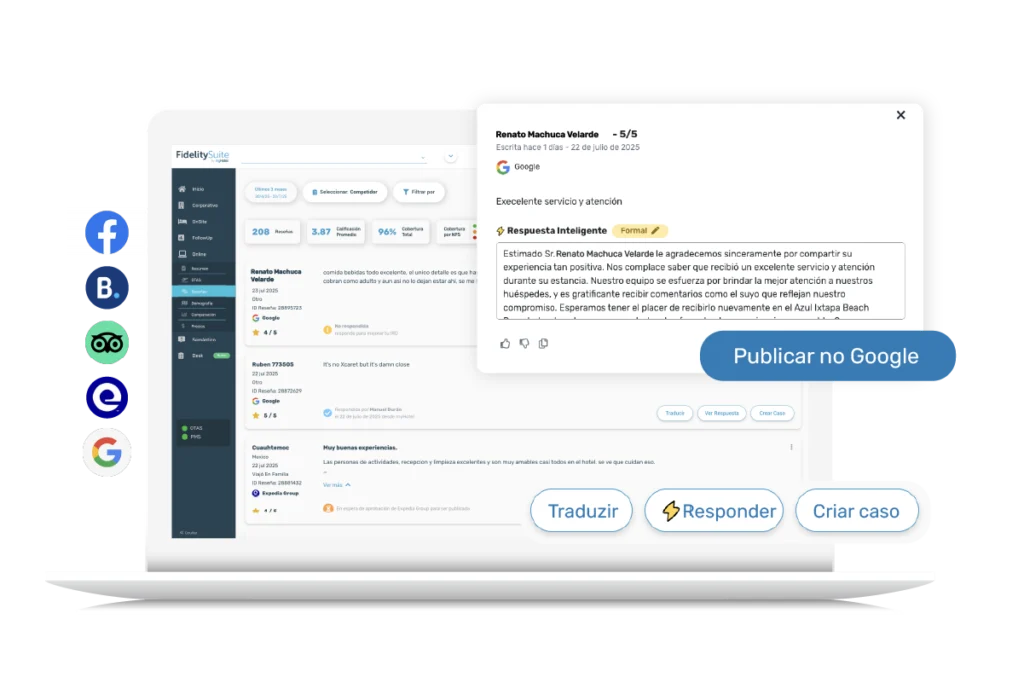 Plataforma com inteligência artificial para gerenciar a Reputação Online de vários hotéis
